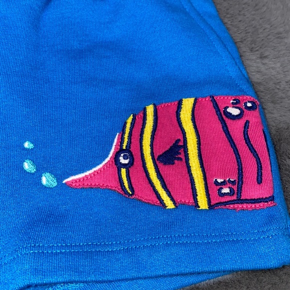 NWT Mini Boden appliqué Moroccan Fish terry cloth shorts - Picture 3 of 7